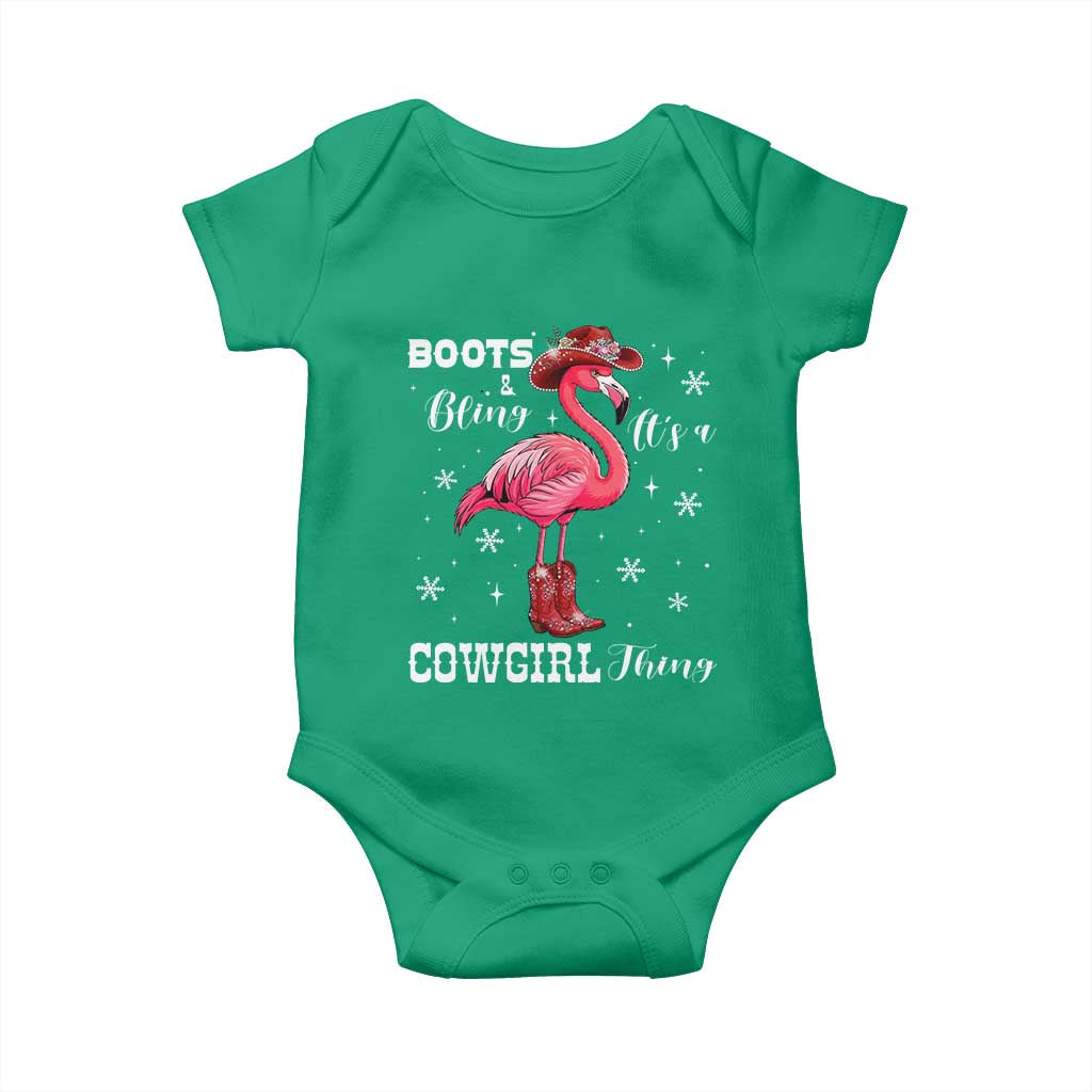 Cowboy Flamingo Baby Onesie Boots And Bling It Is A Cowgirl Thing TS14 Irish Green Print Your Wear