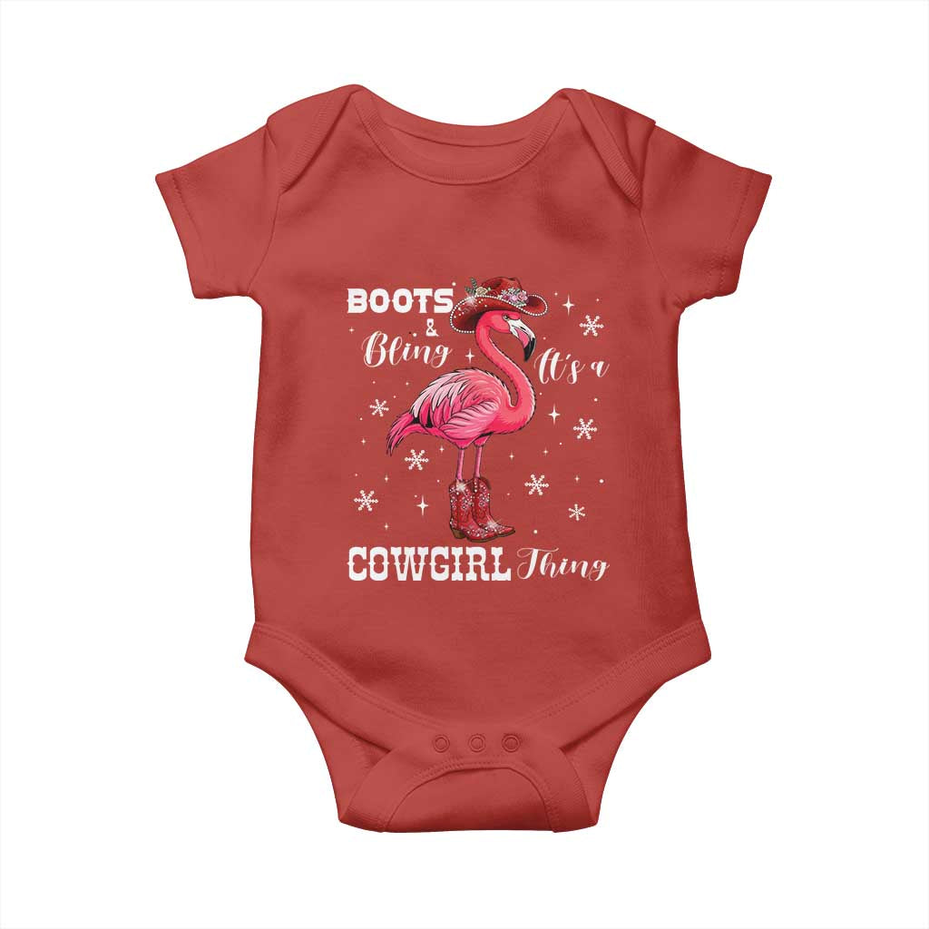 Cowboy Flamingo Baby Onesie Boots And Bling It Is A Cowgirl Thing TS14 Red Print Your Wear