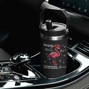 Cowboy Flamingo Flip Straw Tumbler Boots And Bling It Is A Cowgirl Thing TS14 Print Your Wear