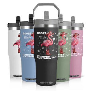 Cowboy Flamingo Flip Straw Tumbler Boots And Bling It Is A Cowgirl Thing TS14 Print Your Wear