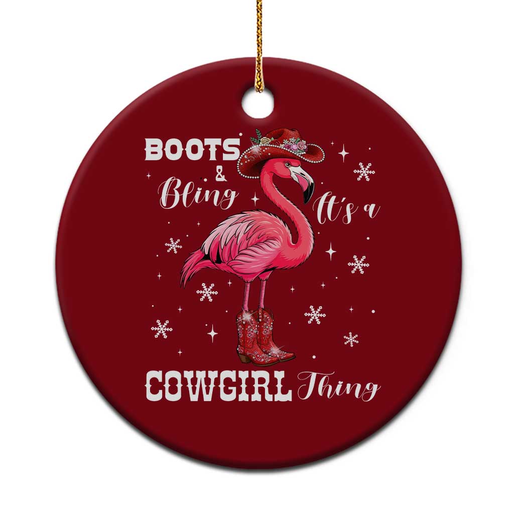 Cowboy Flamingo Ceramic Ornament Boots And Bling It Is A Cowgirl Thing TS14 1pc Red Print Your Wear
