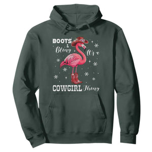 Cowboy Flamingo Hoodie Boots And Bling It Is A Cowgirl Thing TS14 Dark Forest Green Print Your Wear