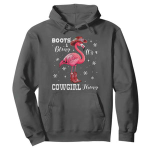 Cowboy Flamingo Hoodie Boots And Bling It Is A Cowgirl Thing TS14 Dark Heather Print Your Wear
