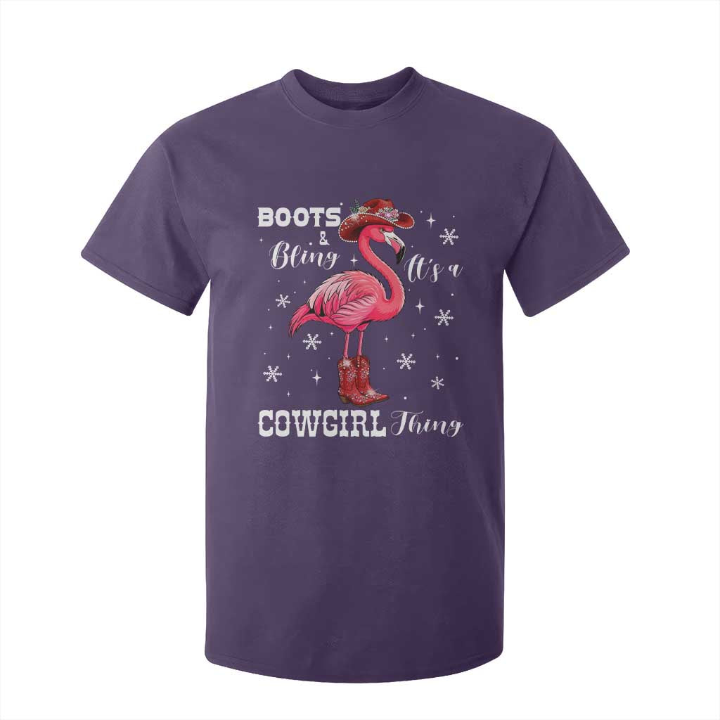 Cowboy Flamingo T Shirt For Kid Boots And Bling It Is A Cowgirl Thing TS14 Purple Print Your Wear