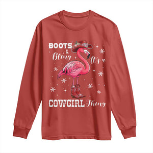 Cowboy Flamingo Long Sleeve Shirt Boots And Bling It Is A Cowgirl Thing TS14 Red Print Your Wear