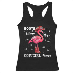 Cowboy Flamingo Racerback Tank Top Boots And Bling It Is A Cowgirl Thing TS14 Black Print Your Wear