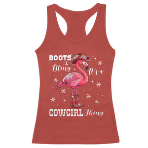 Cowboy Flamingo Racerback Tank Top Boots And Bling It Is A Cowgirl Thing TS14 Red Print Your Wear