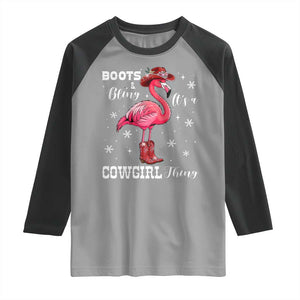 Cowboy Flamingo Raglan Shirt Boots And Bling It Is A Cowgirl Thing TS14 Sport Gray Black Print Your Wear