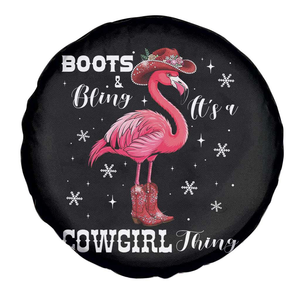 Cowboy Flamingo Spare Tire Cover Boots And Bling It Is A Cowgirl Thing TS14 Print Your Wear