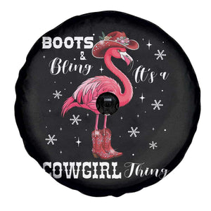 Cowboy Flamingo Spare Tire Cover Boots And Bling It Is A Cowgirl Thing TS14 Print Your Wear