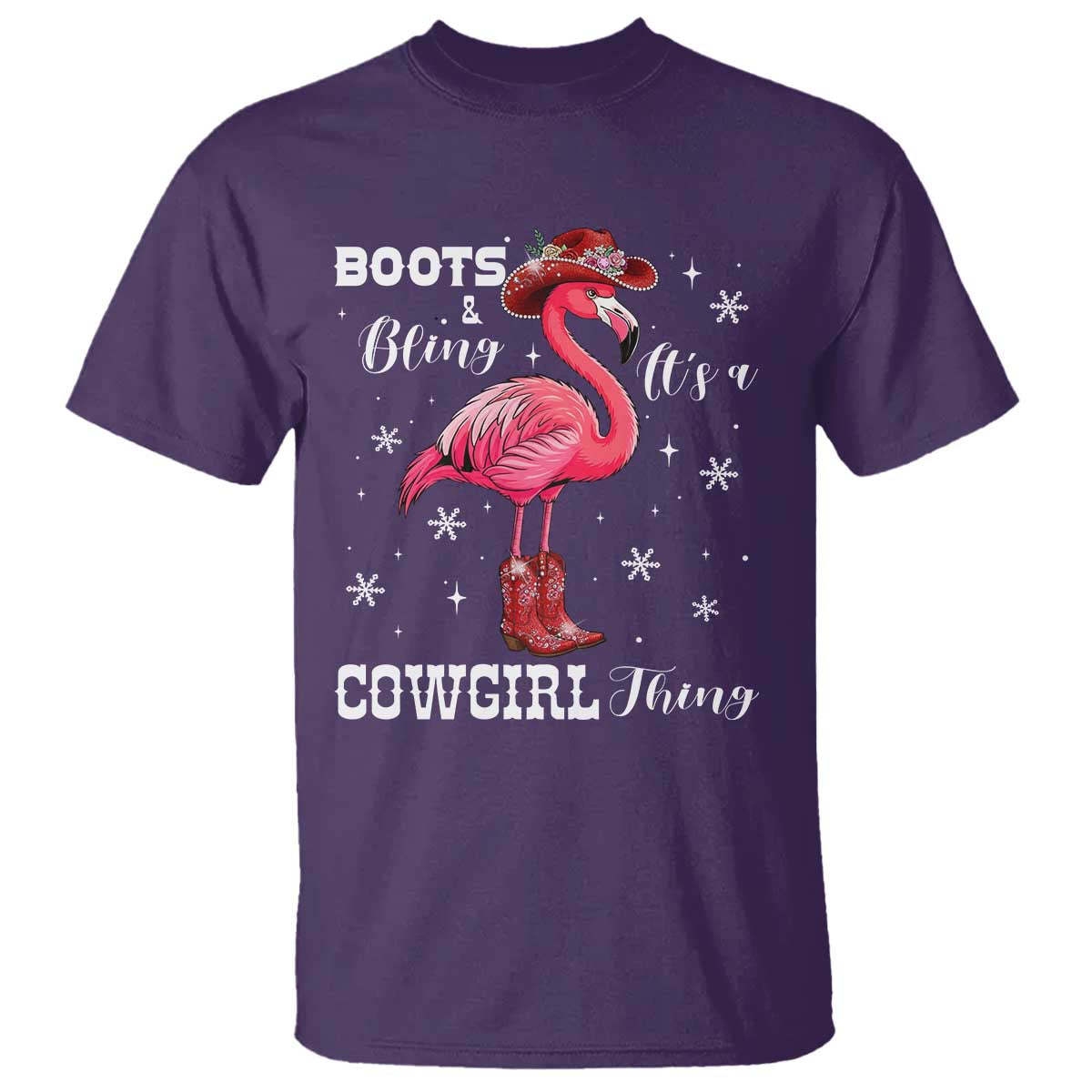 Cowboy Flamingo T Shirt Boots And Bling It Is A Cowgirl Thing TS14 Purple Print Your Wear