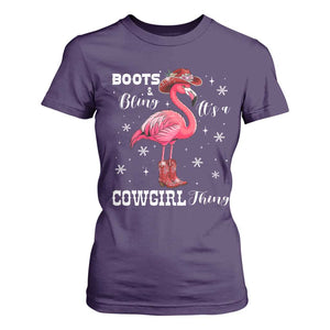 Cowboy Flamingo T Shirt For Women Boots And Bling It Is A Cowgirl Thing TS14 Purple Print Your Wear