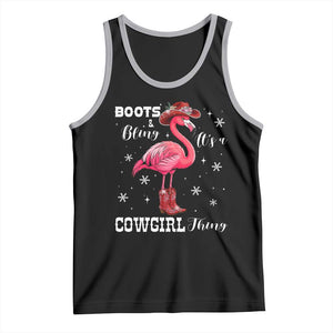 Cowboy Flamingo Tank Top Boots And Bling It Is A Cowgirl Thing TS14 Black Athletic Heather Print Your Wear