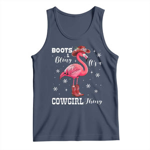 Cowboy Flamingo Tank Top Boots And Bling It Is A Cowgirl Thing TS14 Navy Print Your Wear