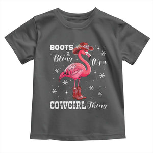 Cowboy Flamingo Toddler T Shirt Boots And Bling It Is A Cowgirl Thing TS14 Dark Heather Print Your Wear