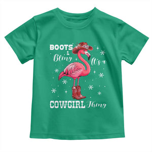 Cowboy Flamingo Toddler T Shirt Boots And Bling It Is A Cowgirl Thing TS14 Irish Green Print Your Wear