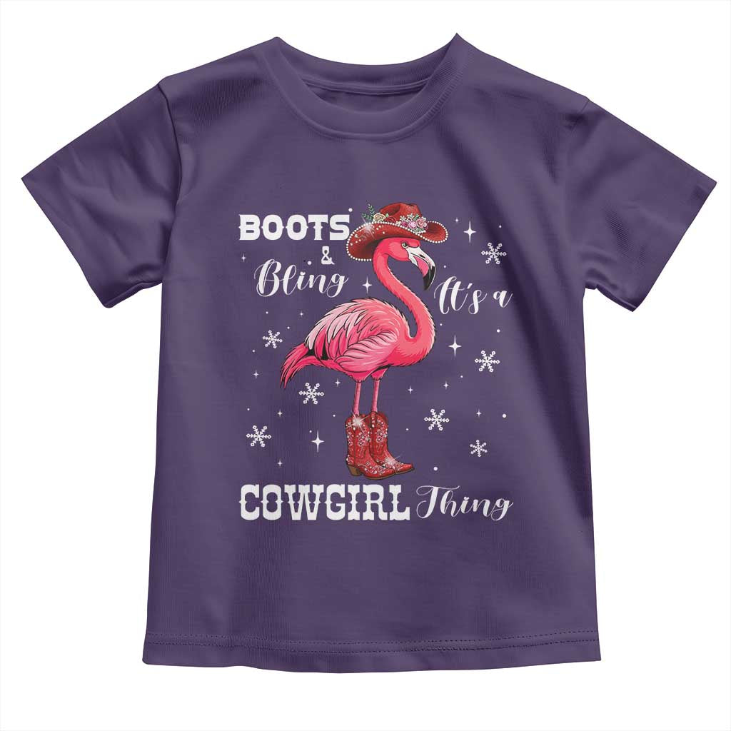Cowboy Flamingo Toddler T Shirt Boots And Bling It Is A Cowgirl Thing TS14 Purple Print Your Wear