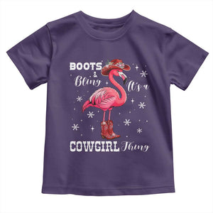 Cowboy Flamingo Toddler T Shirt Boots And Bling It Is A Cowgirl Thing TS14 Purple Print Your Wear