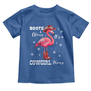 Cowboy Flamingo Toddler T Shirt Boots And Bling It Is A Cowgirl Thing TS14 Royal Blue Print Your Wear
