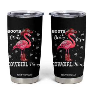 Cowboy Flamingo Tumbler Cup Boots And Bling It Is A Cowgirl Thing TS14 Black Print Your Wear