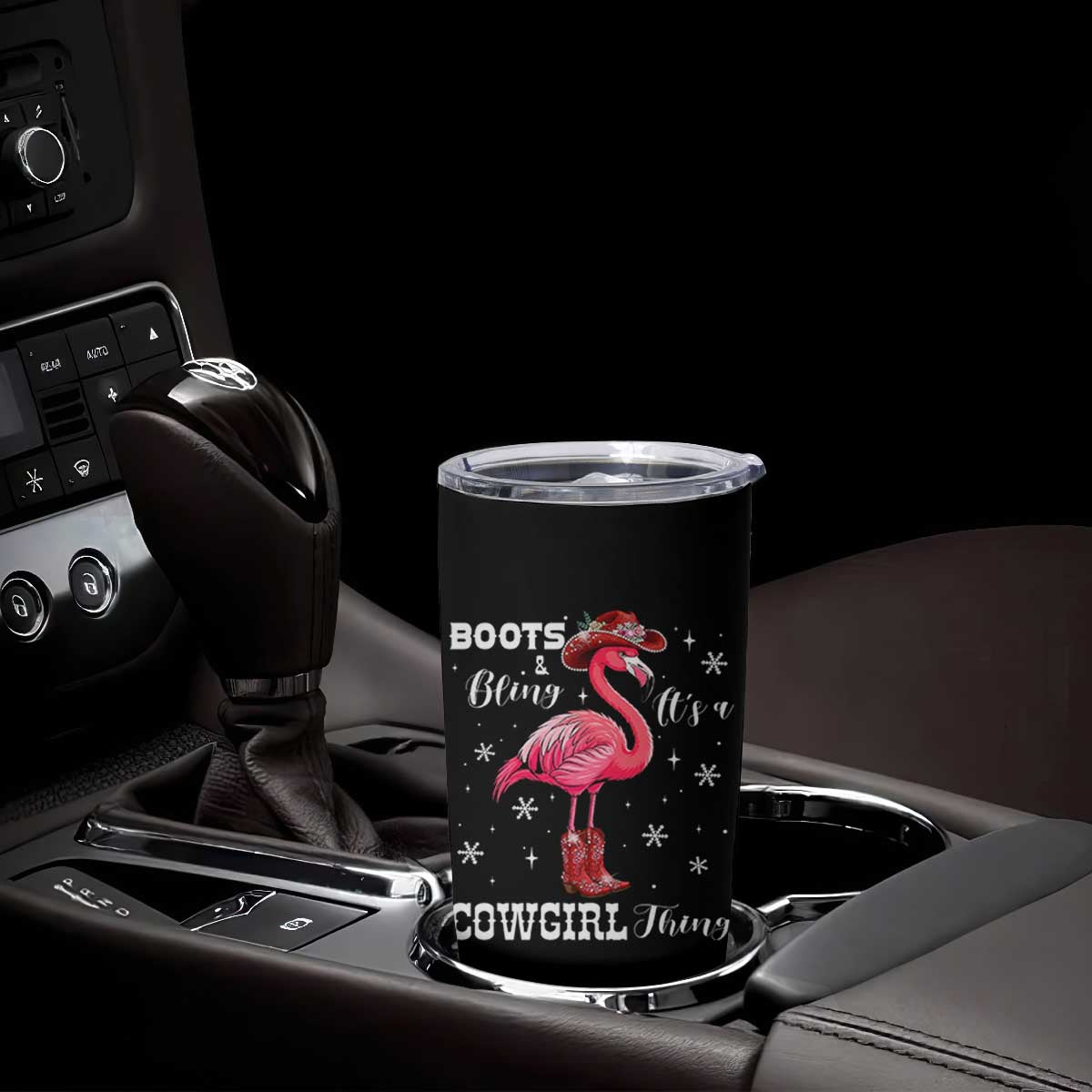 Cowboy Flamingo Tumbler Cup Boots And Bling It Is A Cowgirl Thing TS14 Print Your Wear