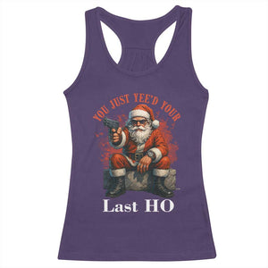 Funny Santa Gun Christmas Racerback Tank Top You Just Yeed Your Last Ho TS14 Purple Print Your Wear