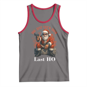 Funny Santa Gun Christmas Tank Top You Just Yeed Your Last Ho TS14 Deep Heather Red Print Your Wear