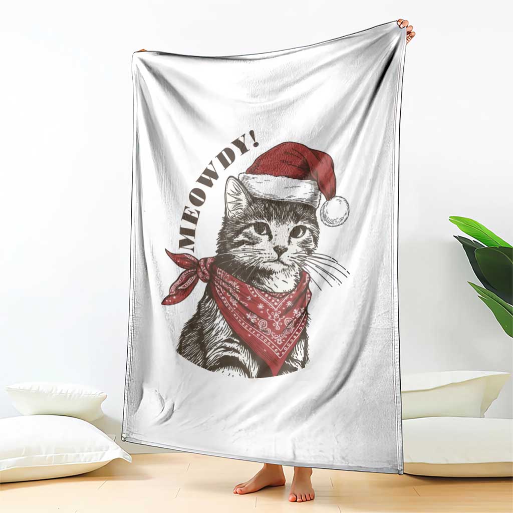 Cowboy Cat Christmas Throw Blanket Meowdy Western Rodeo TS14 Print Your Wear
