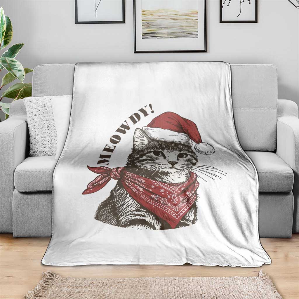Cowboy Cat Christmas Throw Blanket Meowdy Western Rodeo TS14 Print Your Wear