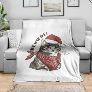 Cowboy Cat Christmas Throw Blanket Meowdy Western Rodeo TS14 Print Your Wear