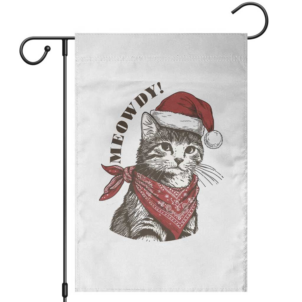 Cowboy Cat Christmas Garden Flag Meowdy Western Rodeo TS14 White Print Your Wear