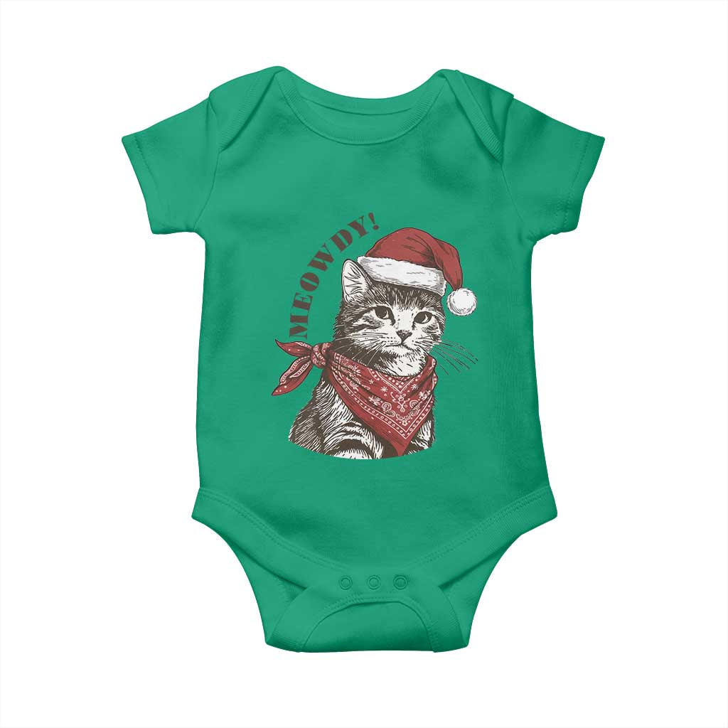 Cowboy Cat Christmas Baby Onesie Meowdy Western Rodeo TS14 Irish Green Print Your Wear