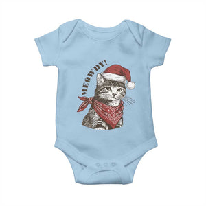 Cowboy Cat Christmas Baby Onesie Meowdy Western Rodeo TS14 Light Blue Print Your Wear