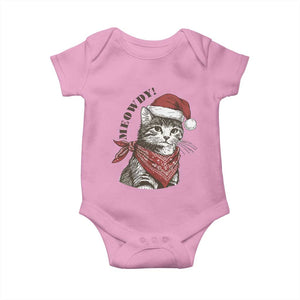 Cowboy Cat Christmas Baby Onesie Meowdy Western Rodeo TS14 Light Pink Print Your Wear