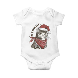 Cowboy Cat Christmas Baby Onesie Meowdy Western Rodeo TS14 White Print Your Wear