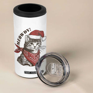 Cowboy Cat Christmas 4 in 1 Can Cooler Tumbler Meowdy Western Rodeo TS14 Print Your Wear