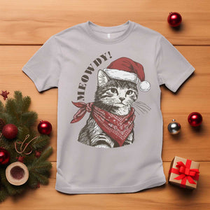 Cowboy Cat Christmas T Shirt Meowdy Western Rodeo TS14 Ice Gray Print Your Wear