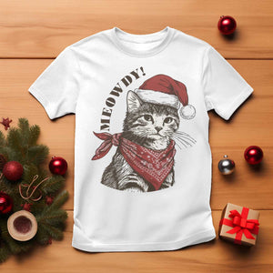 Cowboy Cat Christmas T Shirt Meowdy Western Rodeo TS14 White Print Your Wear