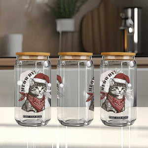 Cowboy Cat Christmas Glass Can Meowdy Western Rodeo TS14 Print Your Wear