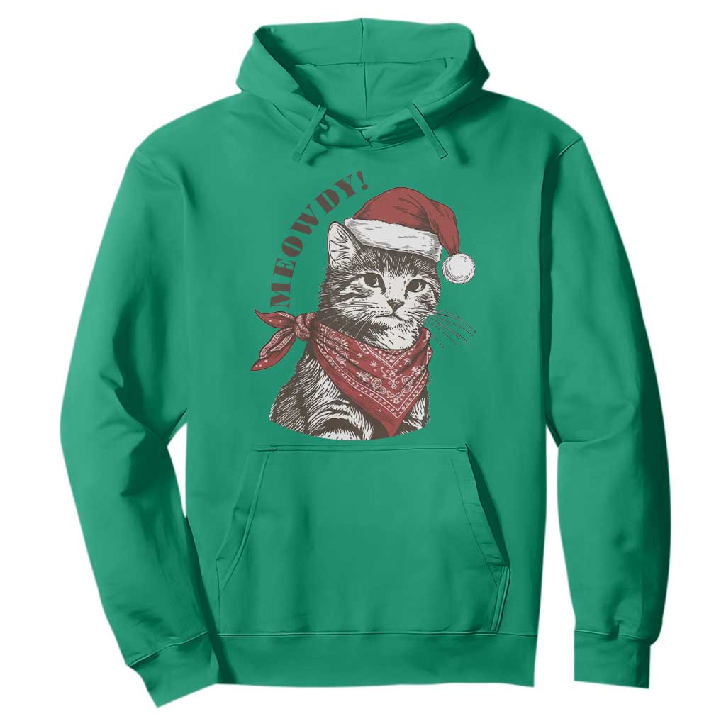 Cowboy Cat Christmas Hoodie Meowdy Western Rodeo TS14 Irish Green Print Your Wear