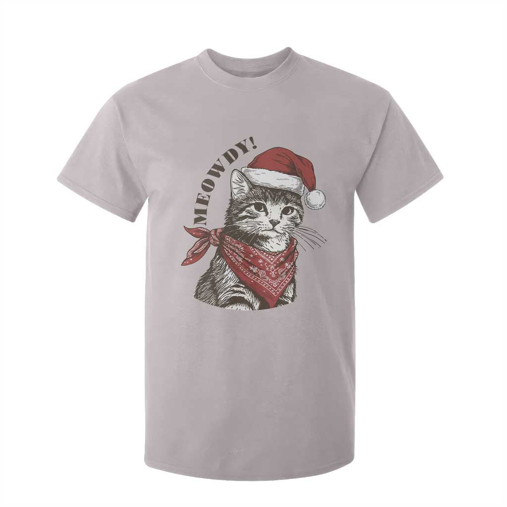Cowboy Cat Christmas T Shirt For Kid Meowdy Western Rodeo TS14 Ice Gray Print Your Wear
