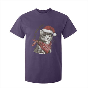 Cowboy Cat Christmas T Shirt For Kid Meowdy Western Rodeo TS14 Purple Print Your Wear