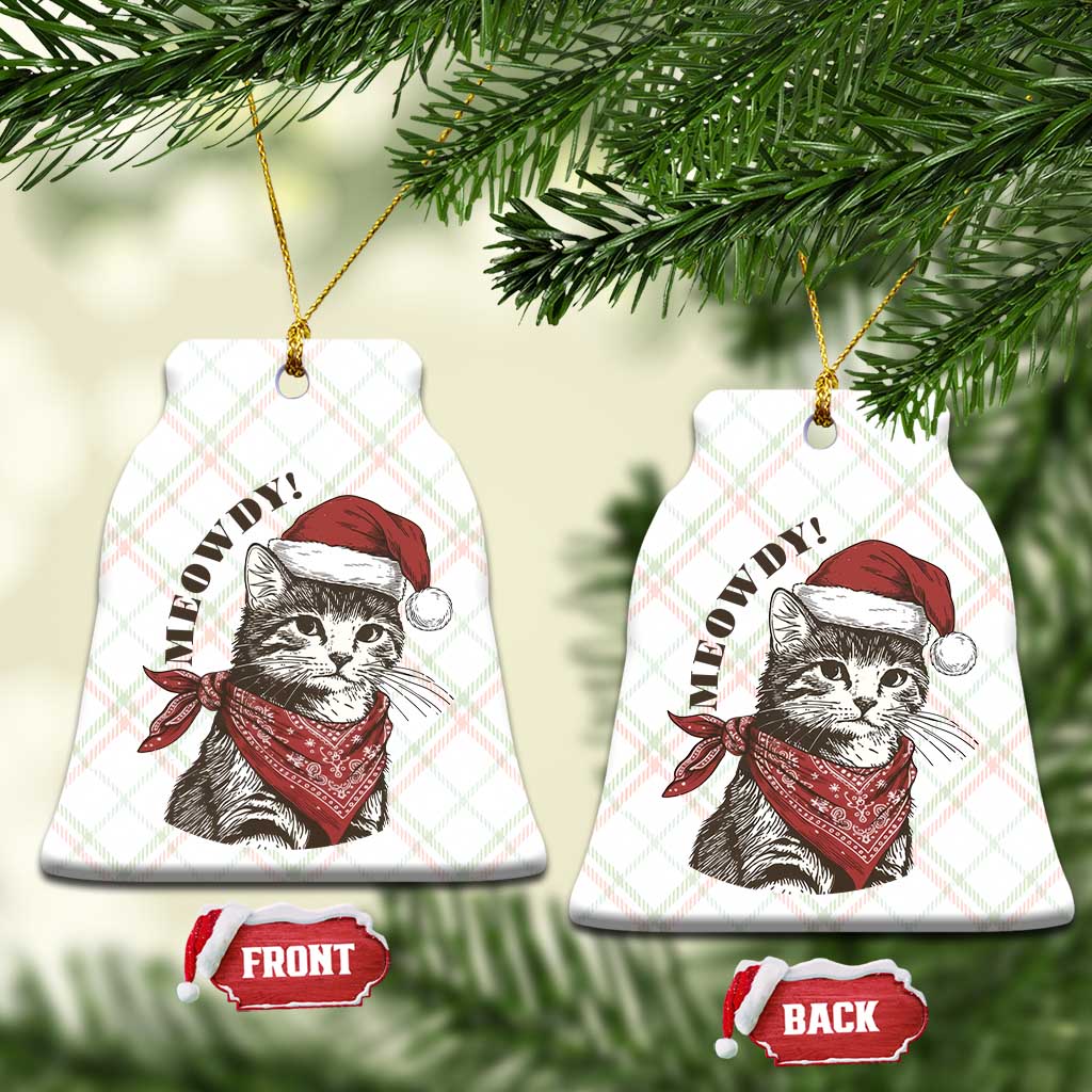 Cowboy Cat Christmas Ceramic Ornament Meowdy Western Rodeo TS14 Print Your Wear