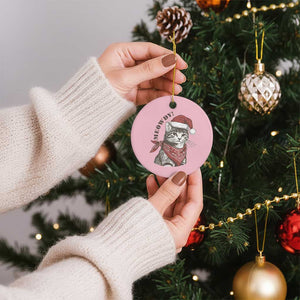 Cowboy Cat Christmas Ceramic Ornament Meowdy Western Rodeo TS14 1pc Light Pink Print Your Wear