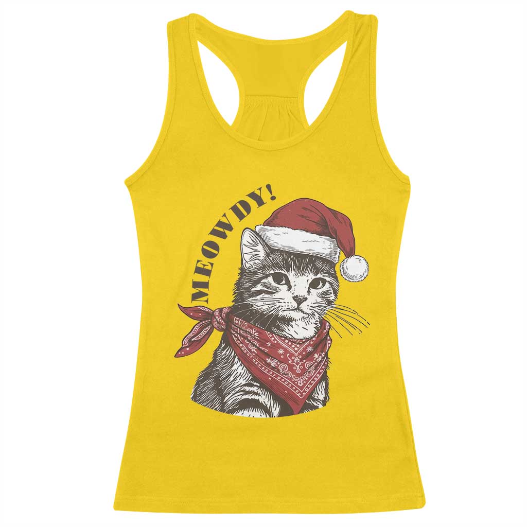 Cowboy Cat Christmas Racerback Tank Top Meowdy Western Rodeo TS14 Daisy Print Your Wear