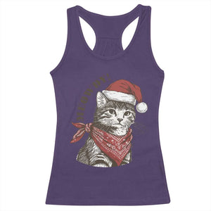 Cowboy Cat Christmas Racerback Tank Top Meowdy Western Rodeo TS14 Purple Print Your Wear
