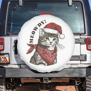 Cowboy Cat Christmas Spare Tire Cover Meowdy Western Rodeo TS14 No hole White Print Your Wear