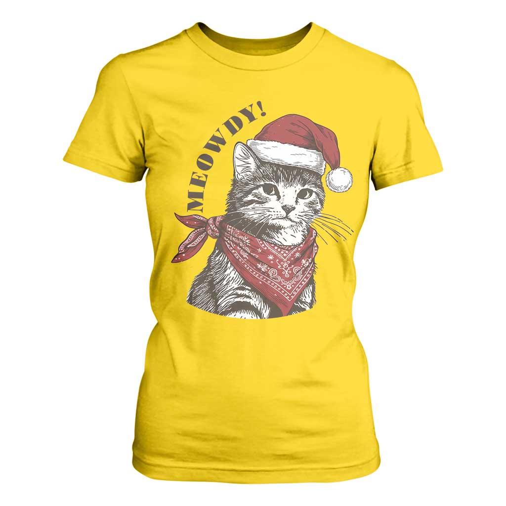 Cowboy Cat Christmas T Shirt For Women Meowdy Western Rodeo TS14 Daisy Print Your Wear