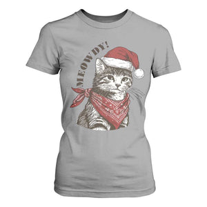 Cowboy Cat Christmas T Shirt For Women Meowdy Western Rodeo TS14 Sport Gray Print Your Wear