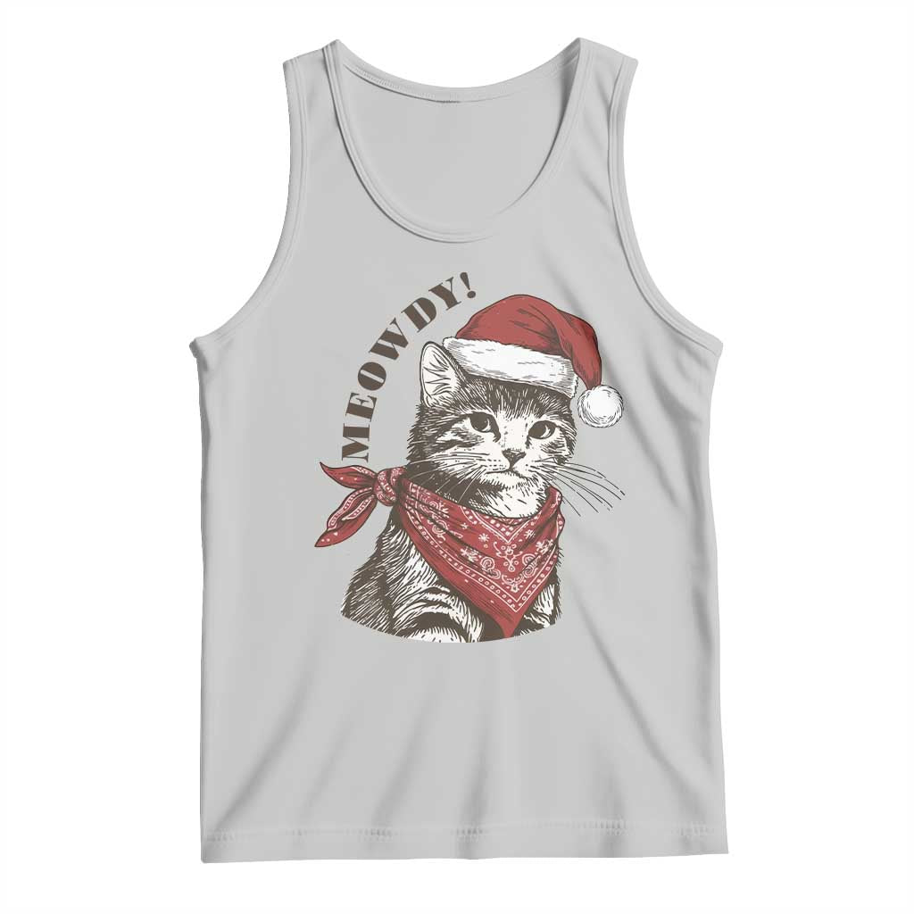 Cowboy Cat Christmas Tank Top Meowdy Western Rodeo TS14 Ash Print Your Wear